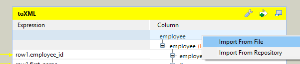 Importing an XML or XSD in a tXMLMap